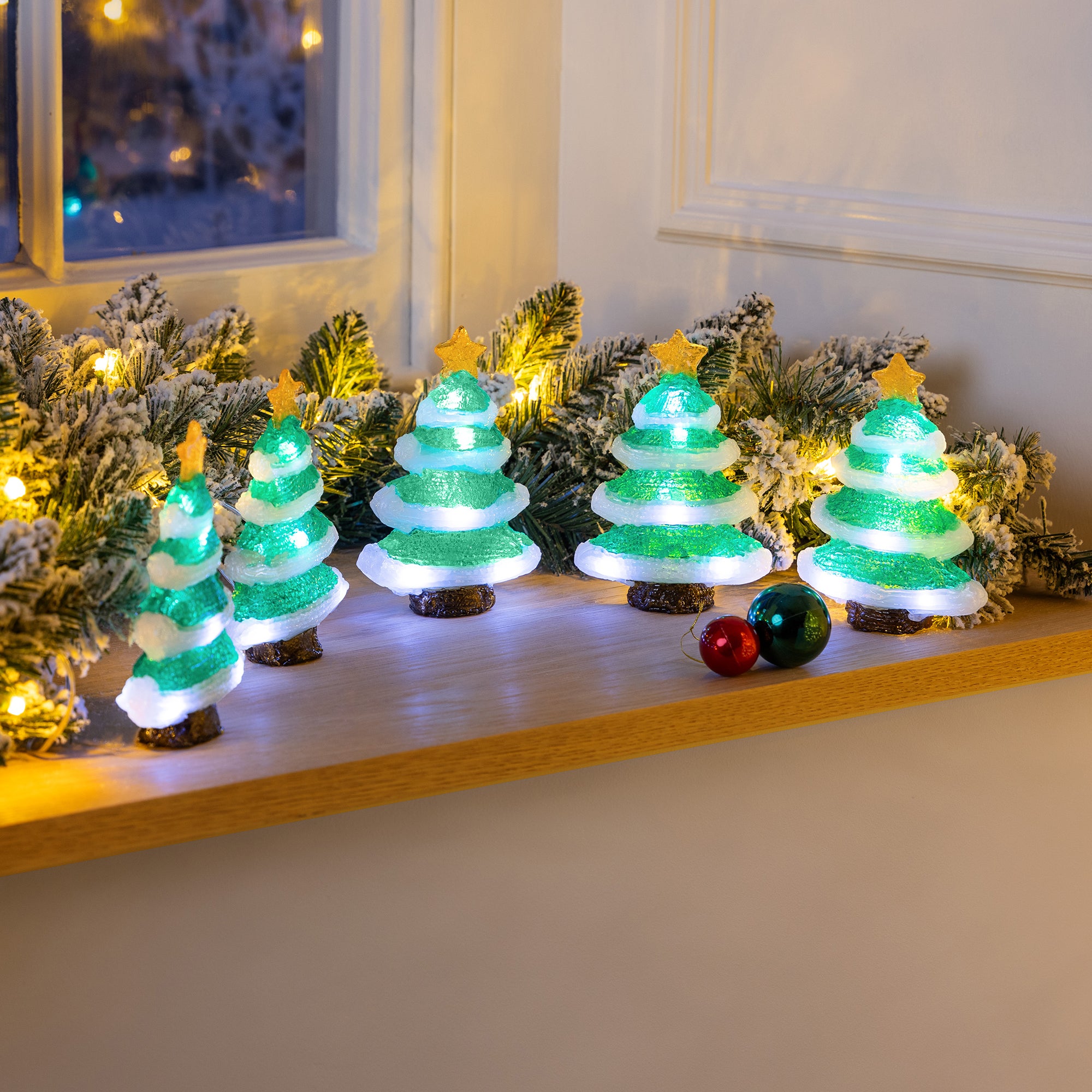 Set of 5 Acrylic Christmas Tree Lights
