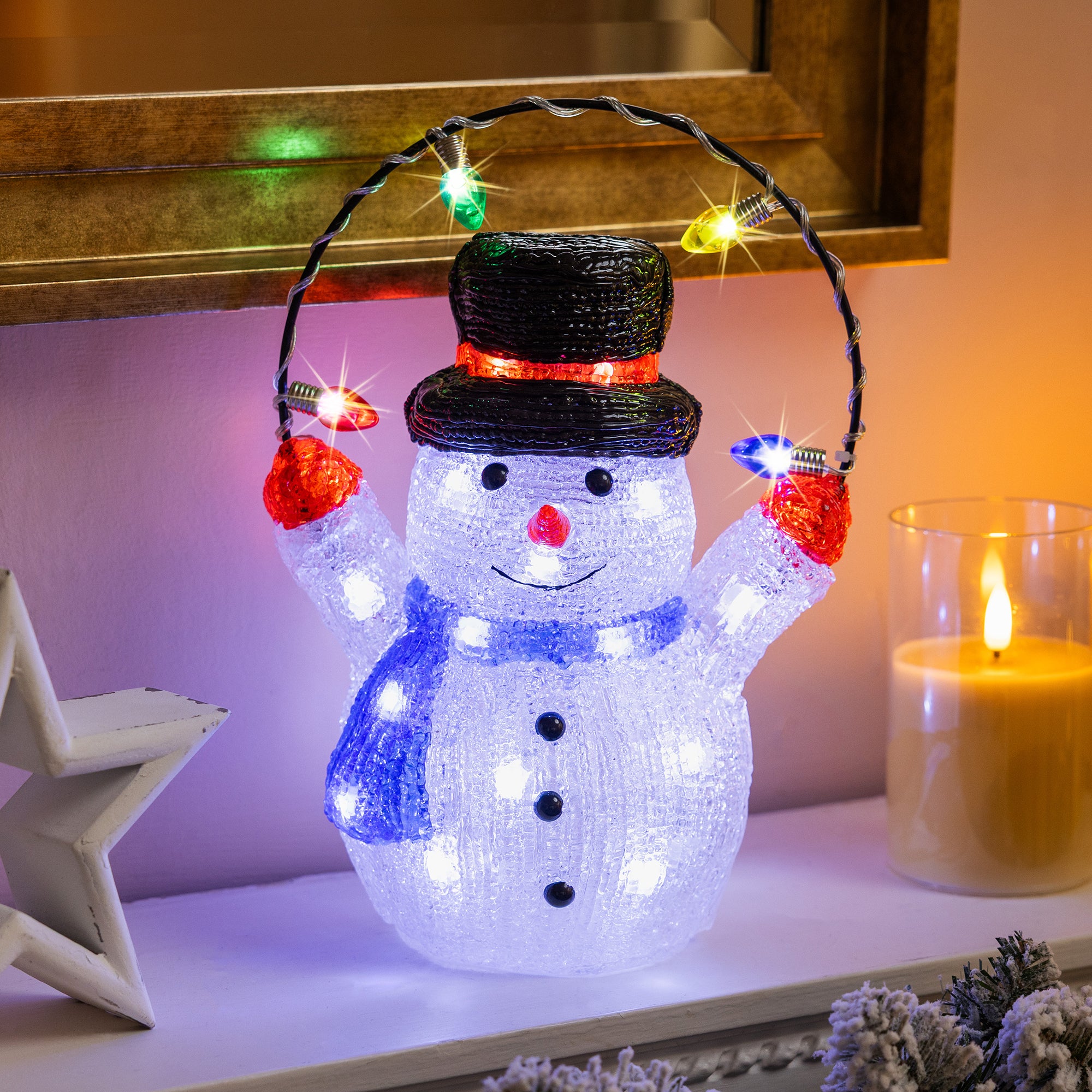 Light Up Acrylic Snowman