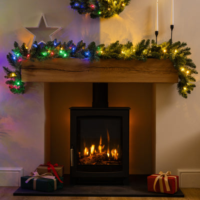 Plain Spruce Pre-Lit Christmas Garland