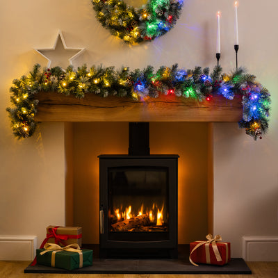 Frosted Berry & Pinecone Pre-Lit Christmas Garland