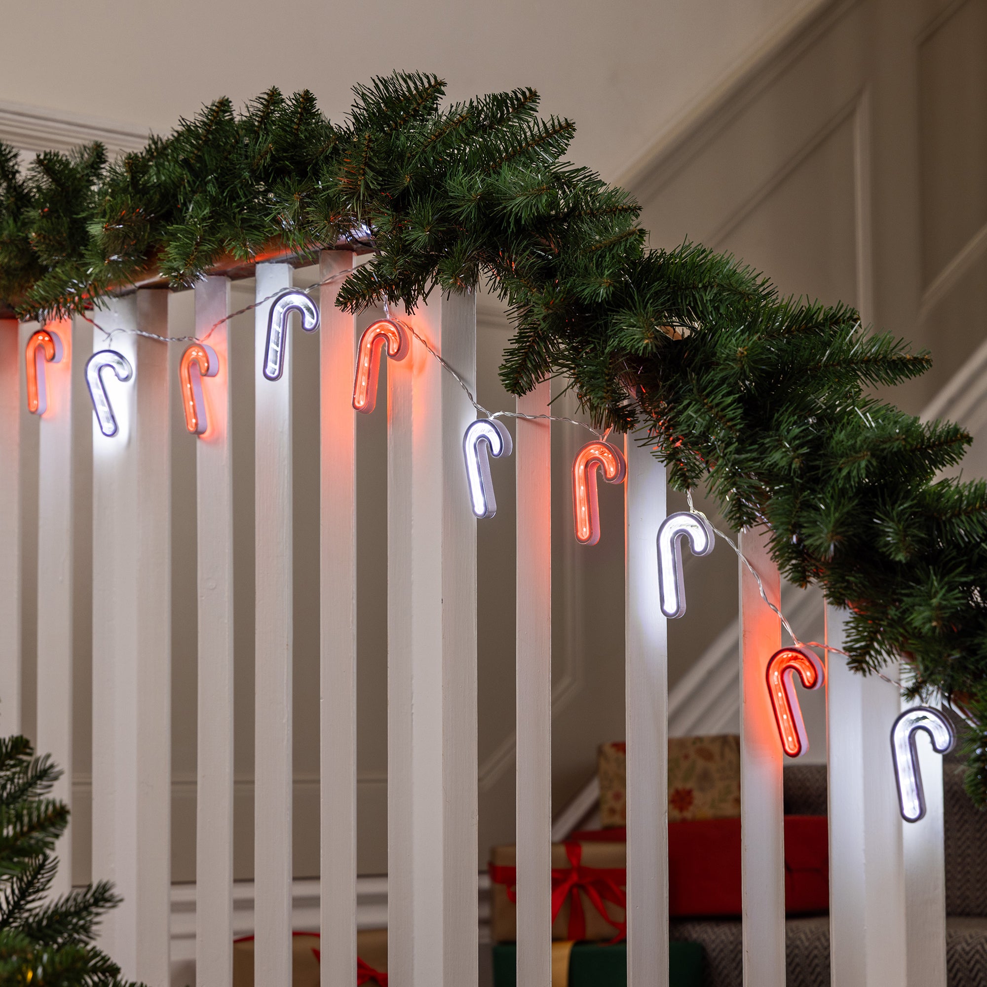 Candy Cane Infinity Light Garland