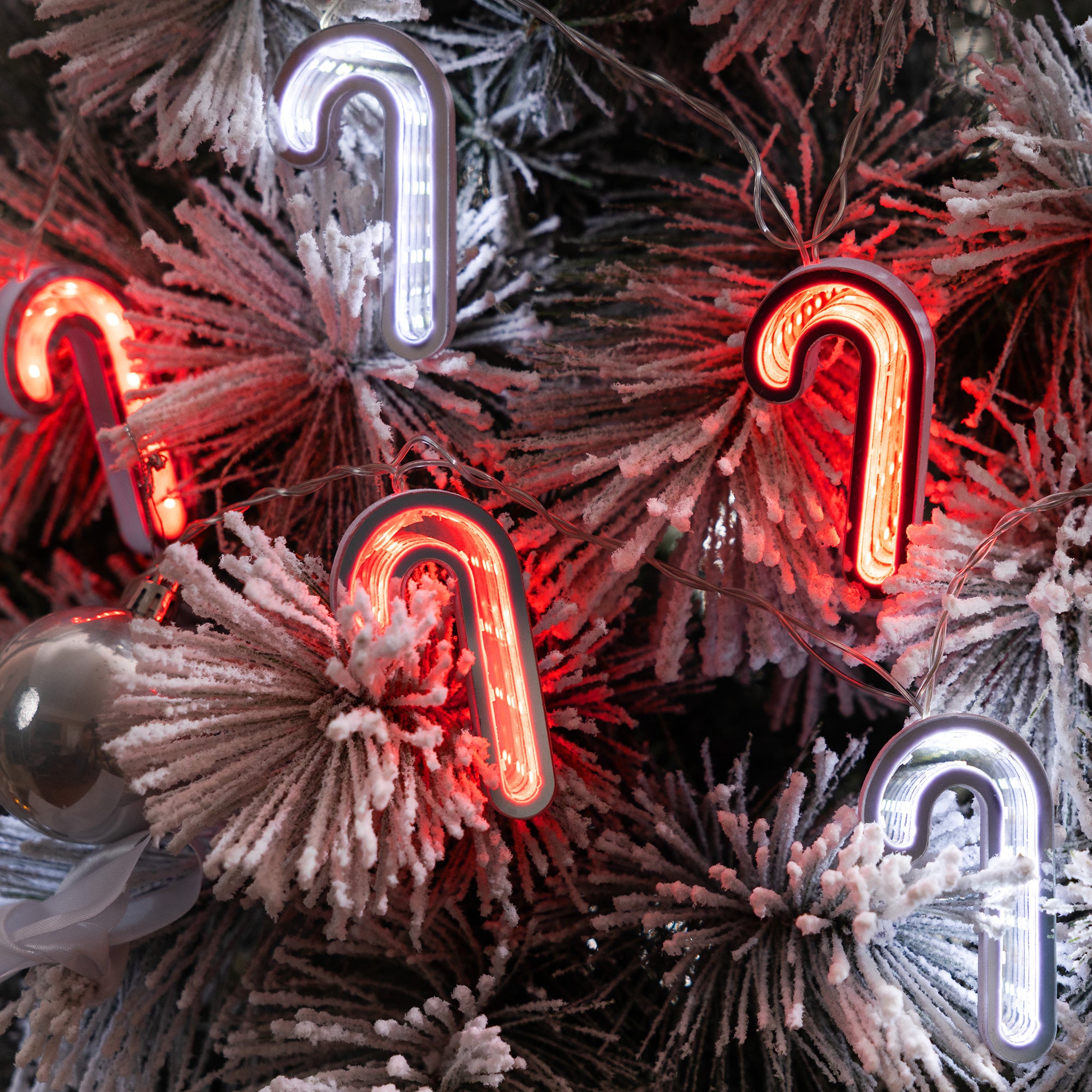 Candy Cane Infinity Light Garland