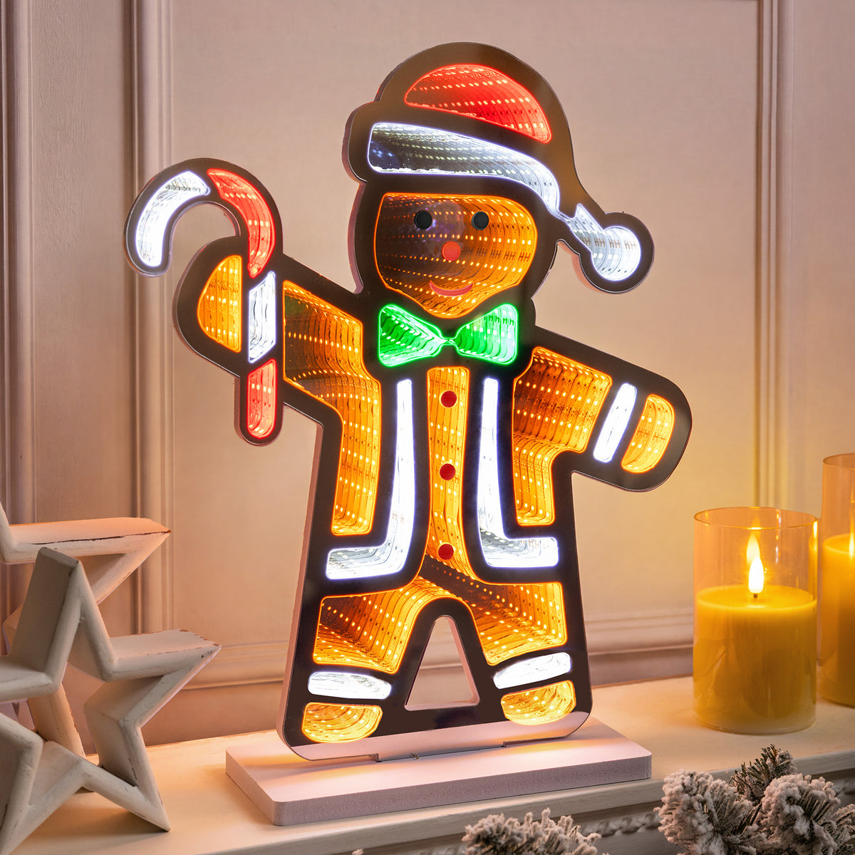 Christmas Gingerbread Man Infinity Light – 40cm