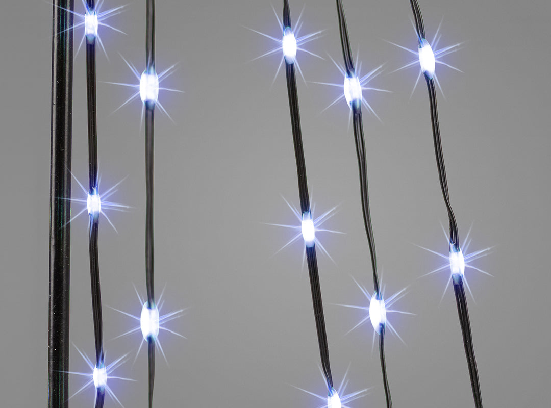 Close-up of the illuminated LED strings on the Christow Battery-Powered LED Maypole Christmas Tree