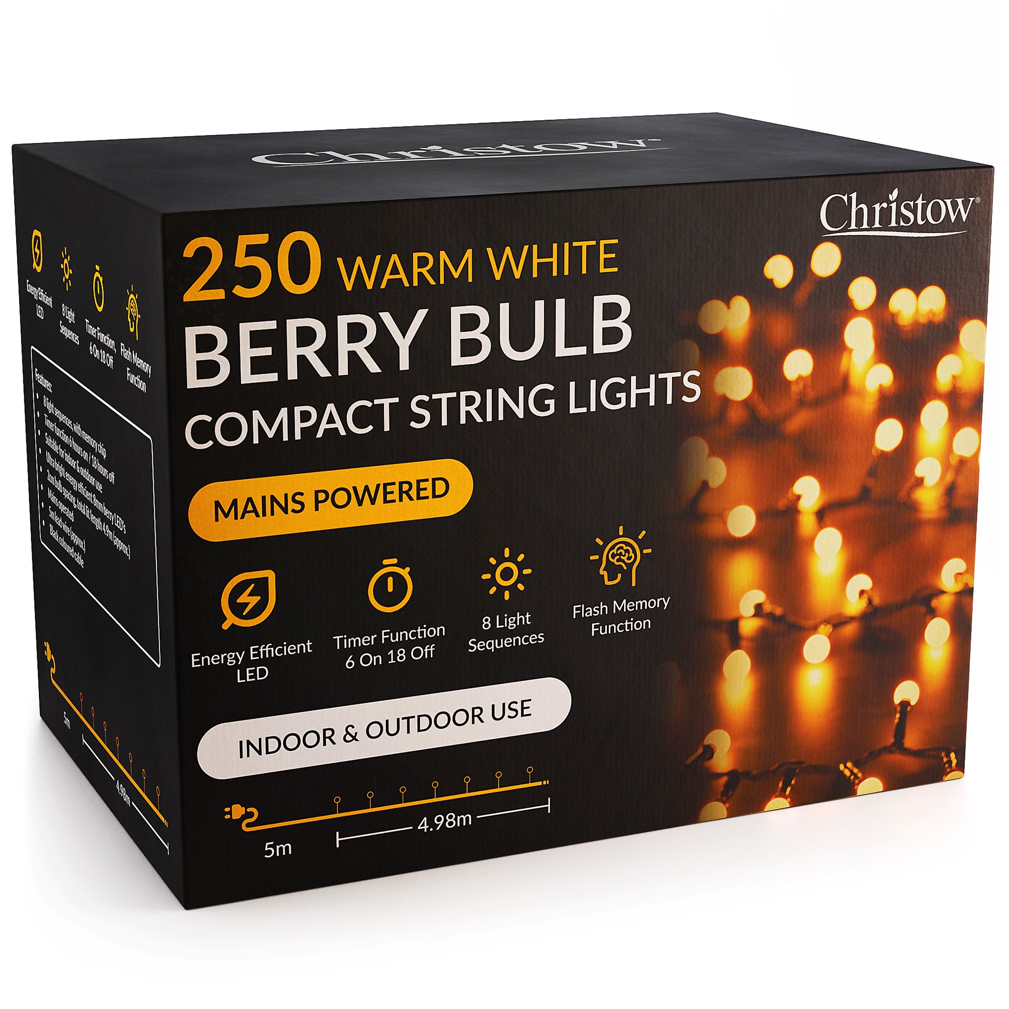 #size_250 LEDs | Colour_Warm White