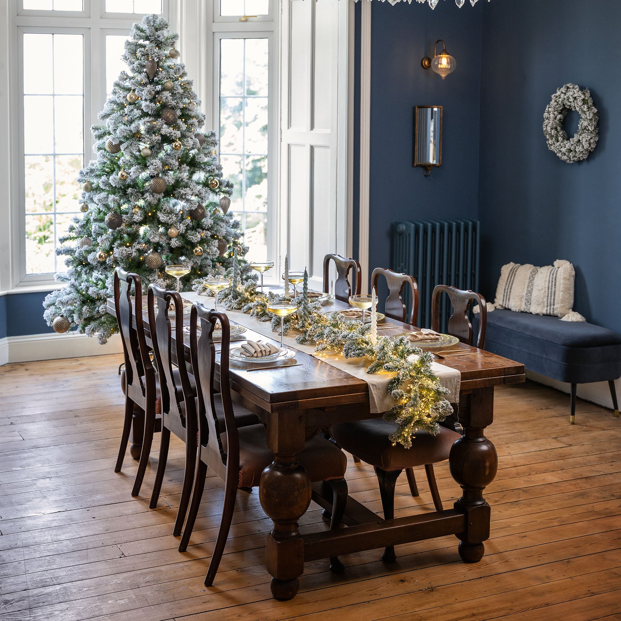 Chamonix Spruce Flocked Christmas Tree | 5ft to 8ft | Christow
