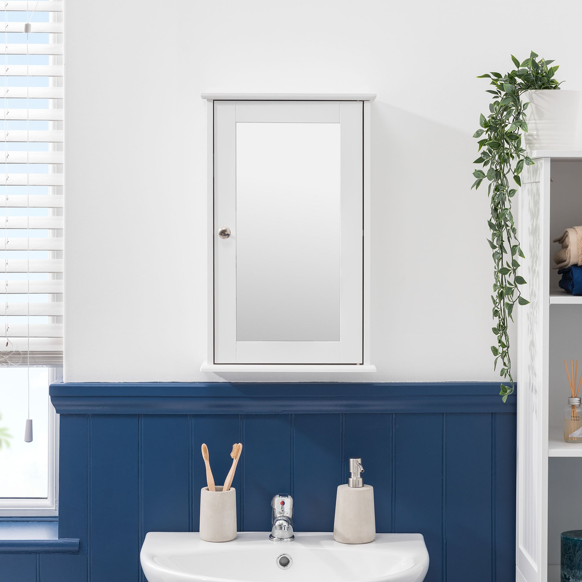 Clovelly White Bathroom Mirror Cabinet