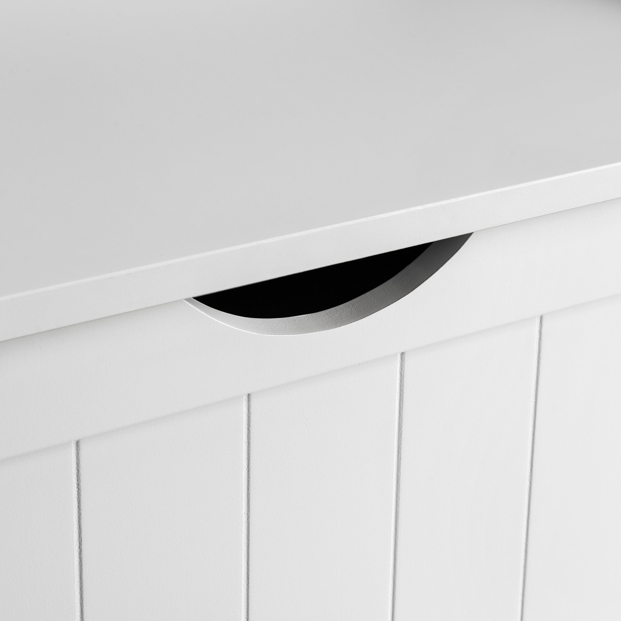 Clovelly White Laundry Box With Lid