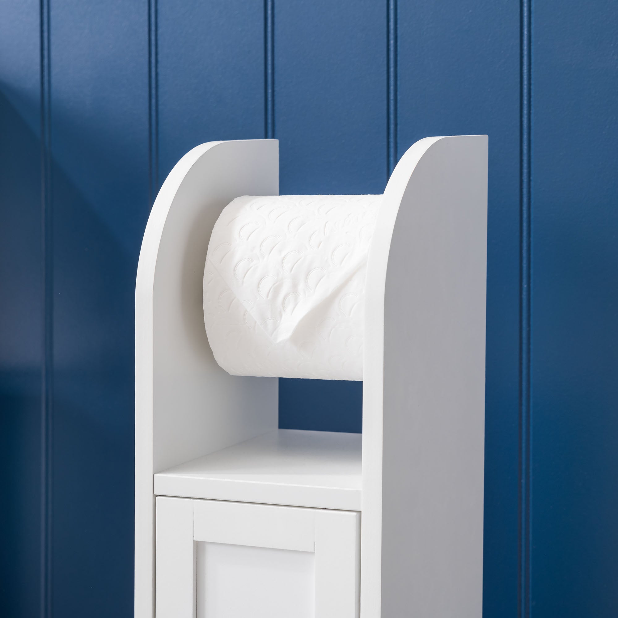 Clovelly White Toilet Roll Holder Cabinet