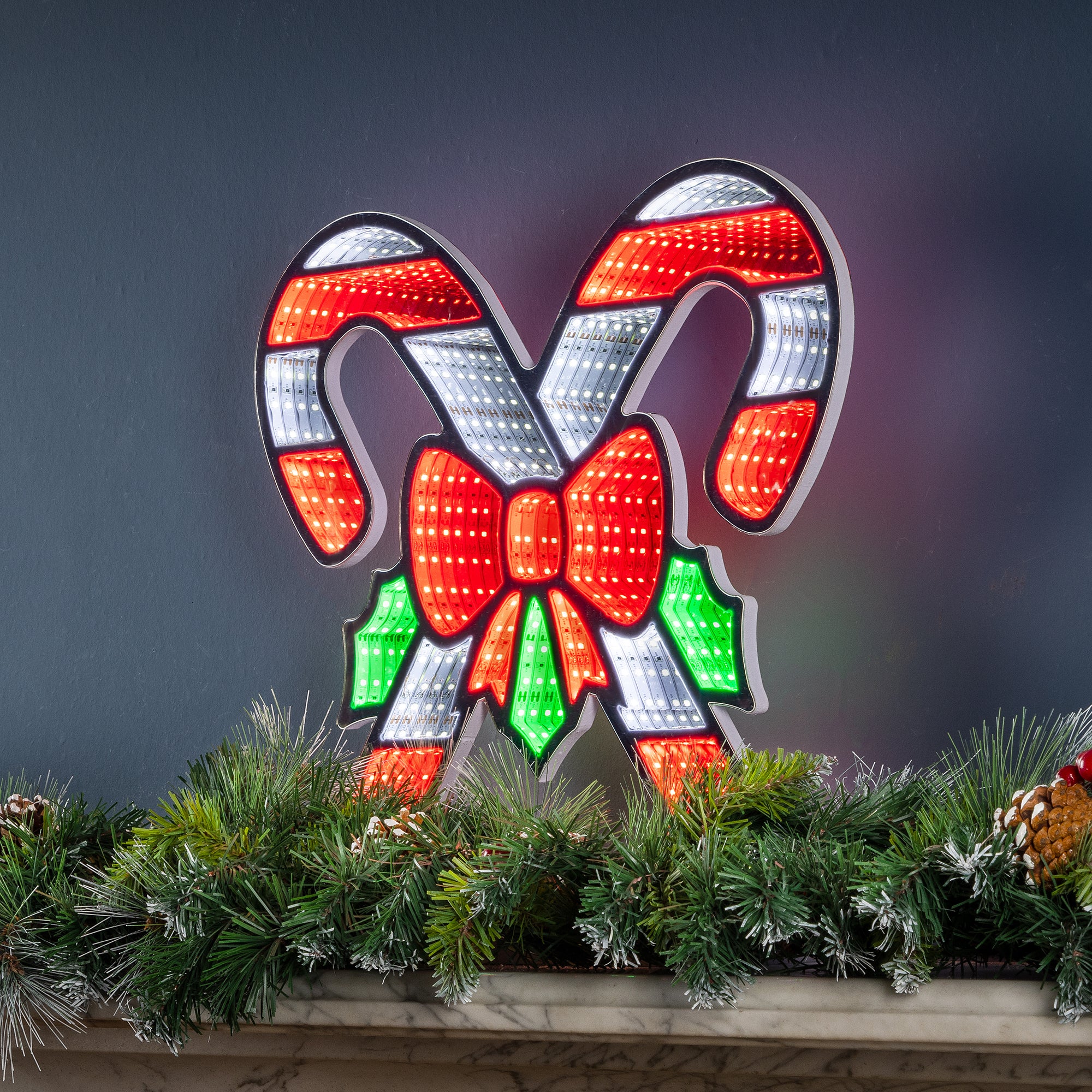Double Candy Cane Infinity Light