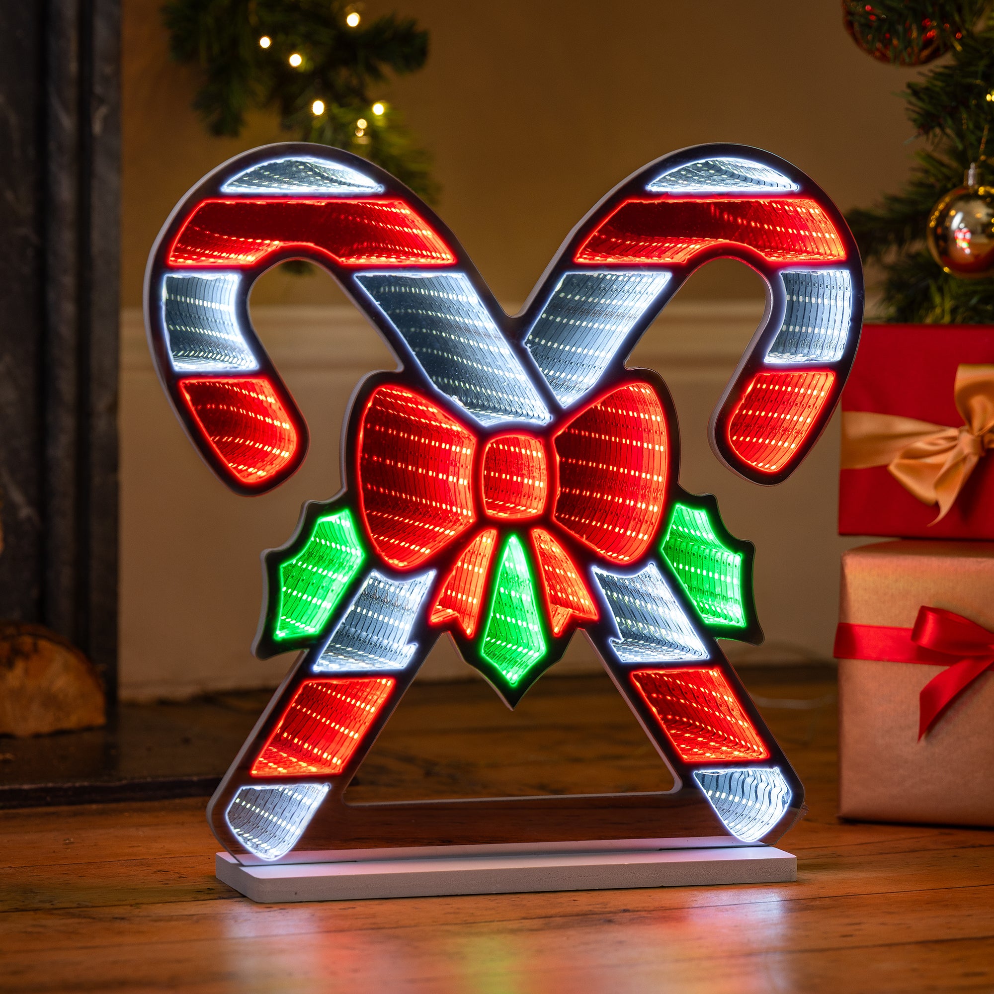 Double Candy Cane Infinity Light