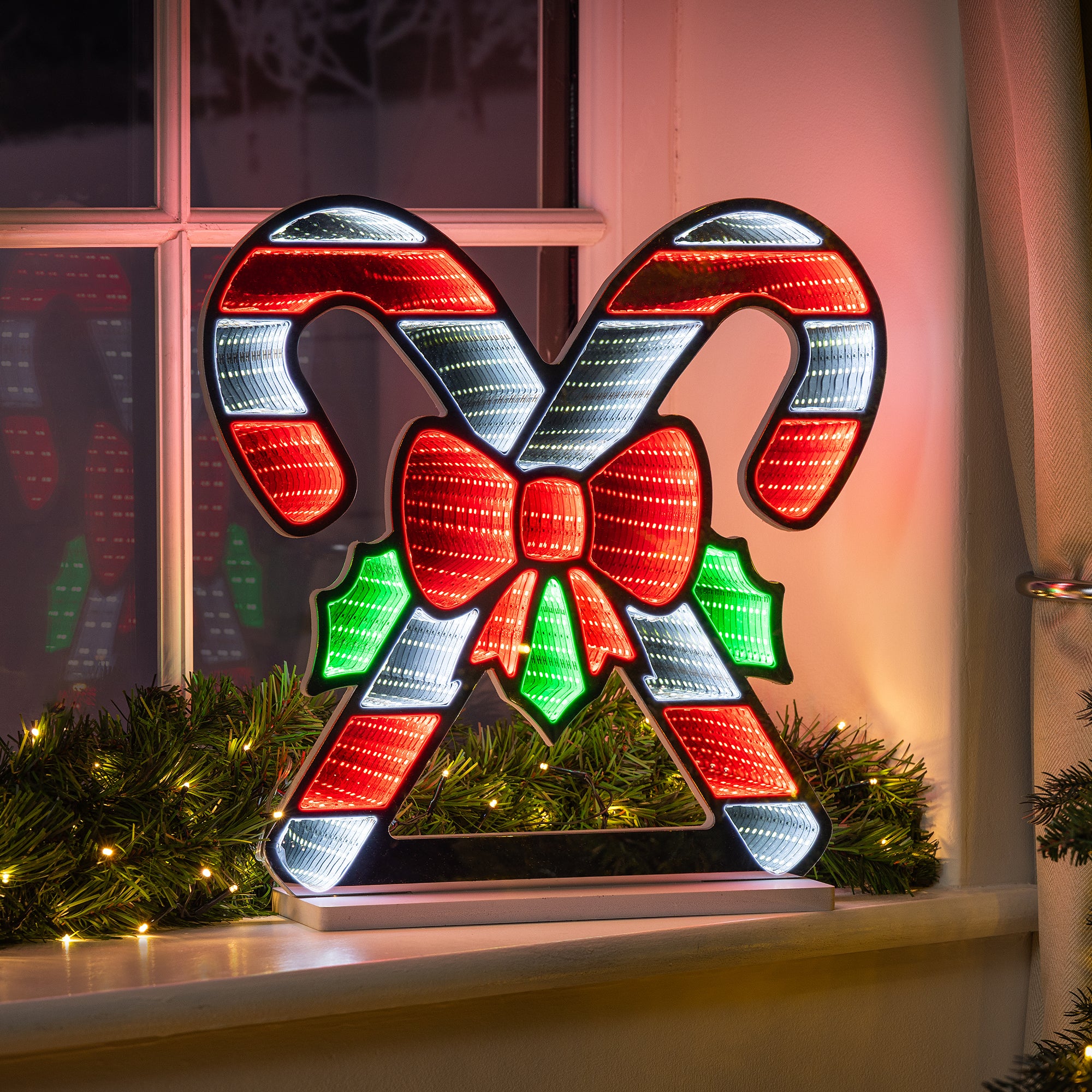 Double Candy Cane Infinity Light
