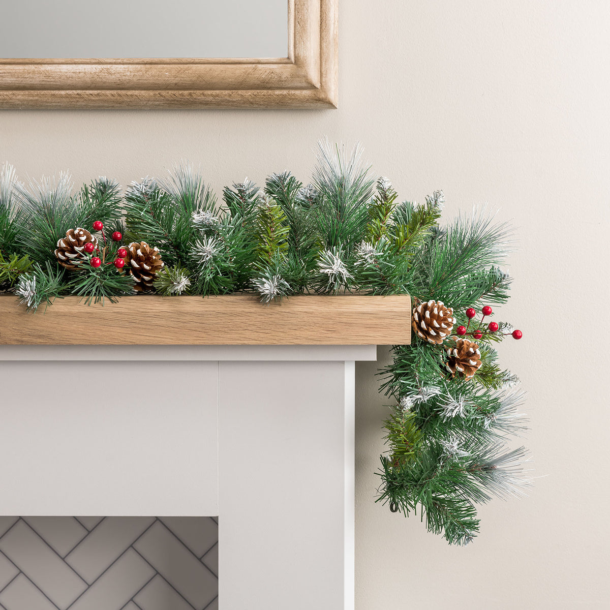Frosted & Pine Cone Garland