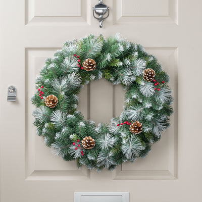 Frosted Berry & Pine Cone Wreath