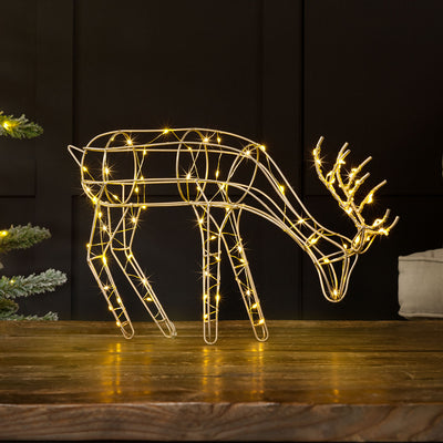 Gold LED Reindeer