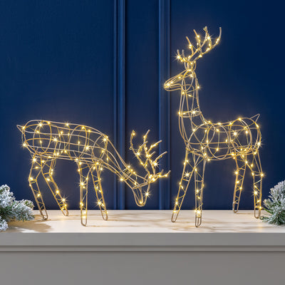 Gold LED Reindeer