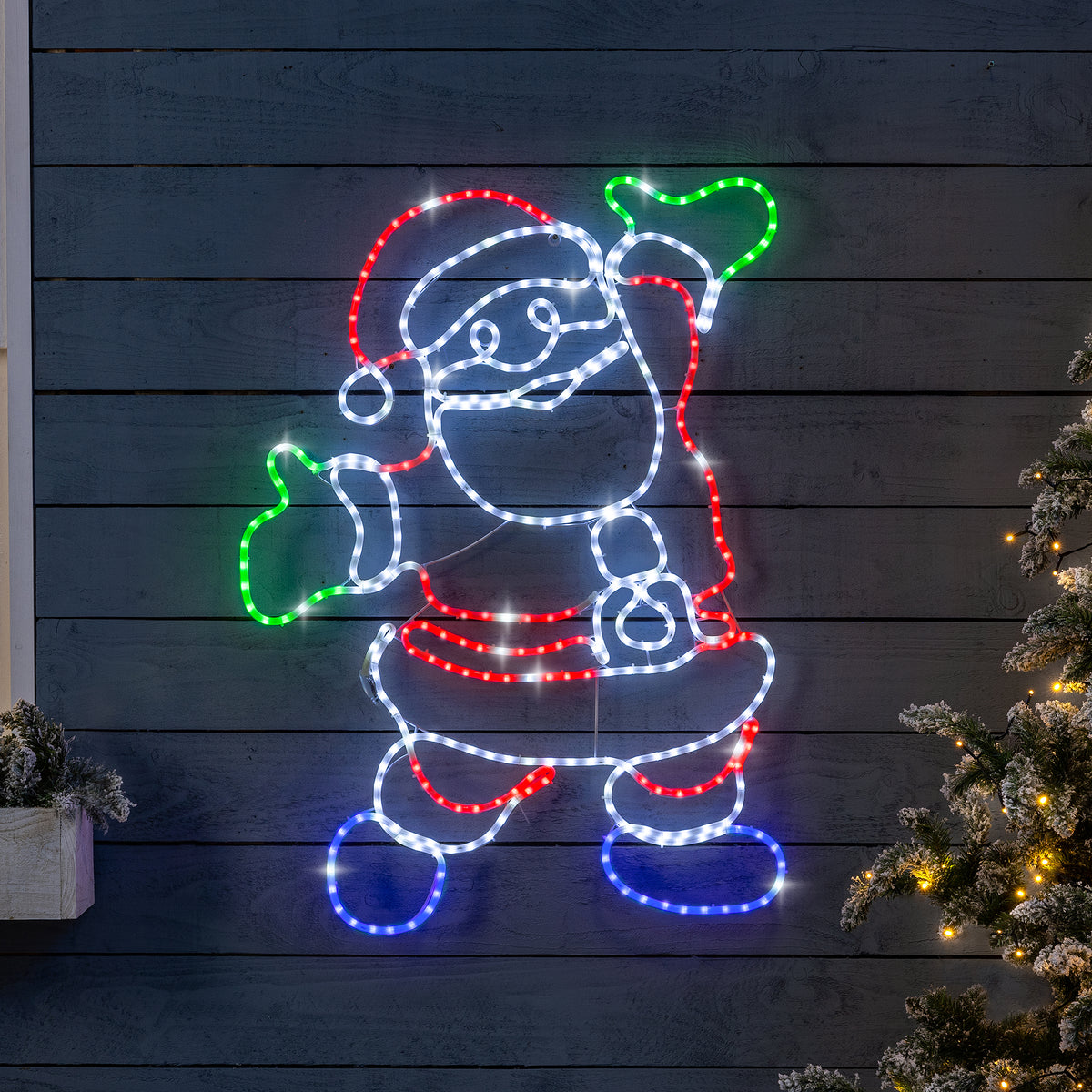 Happy Santa Christmas Rope Light