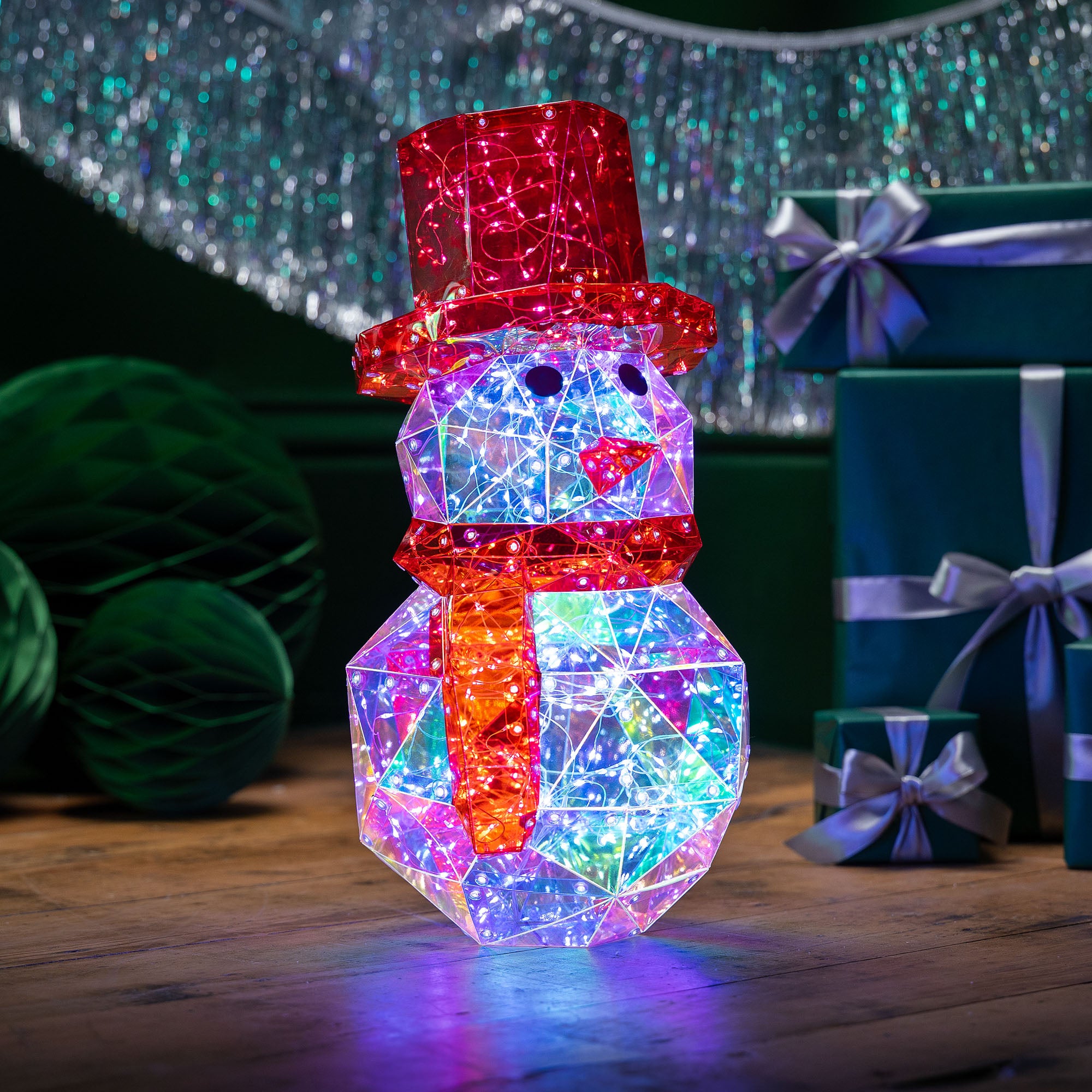 Iridescent Christmas Snowman Light (40cm) | Christow
