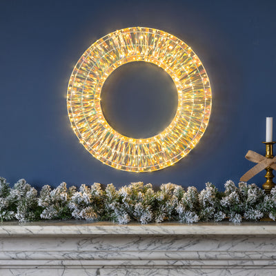 Iridescent Warm White LED Wreath