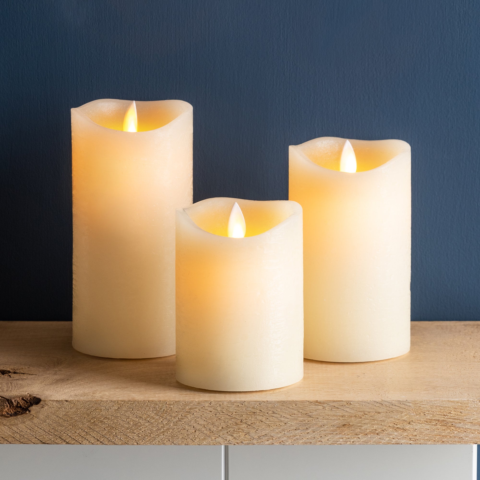 Flicker Flame LED Candles with Remote (Set of 3)