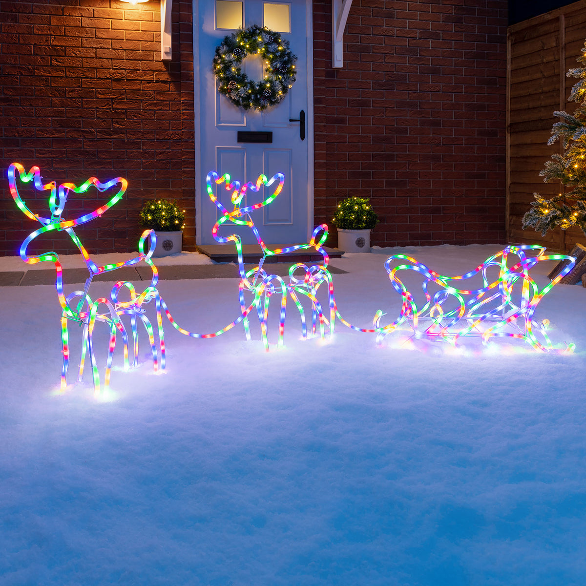 Light Up Sleigh & Reindeer