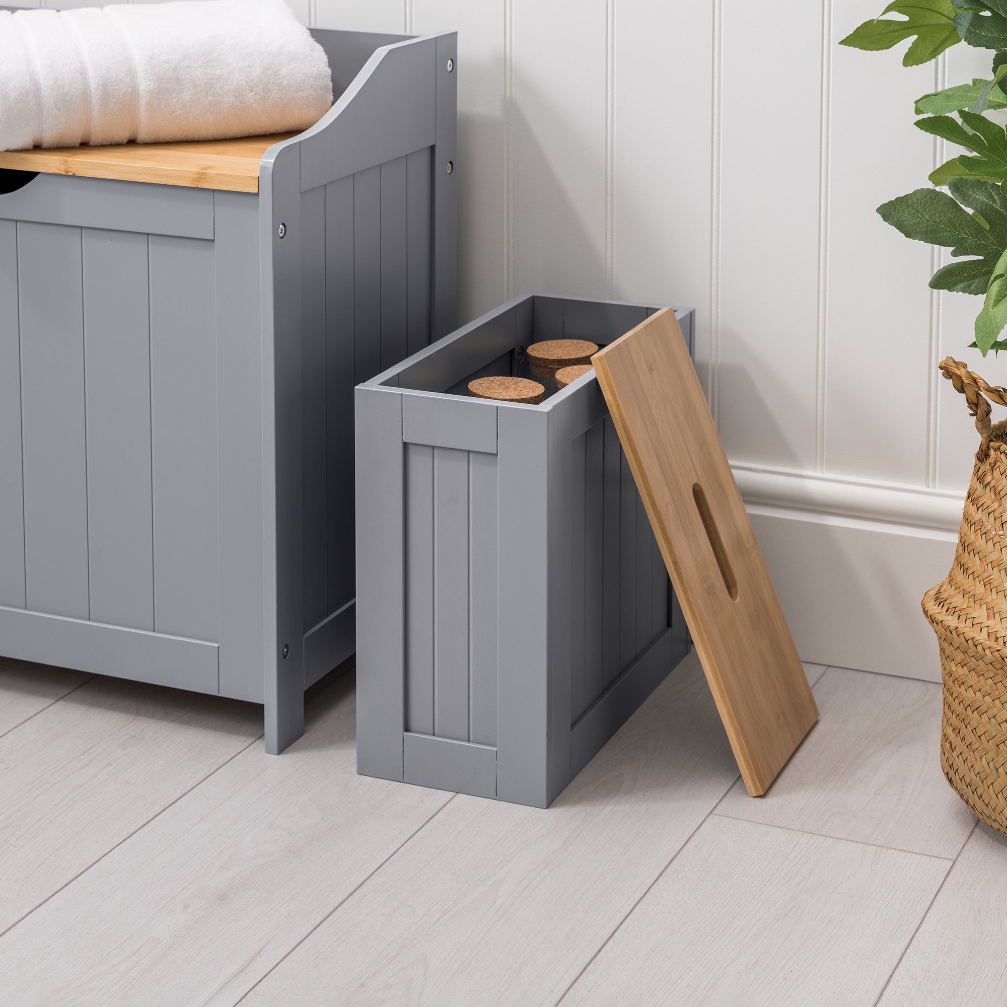 Lustleigh Grey Bathroom Tidy Box