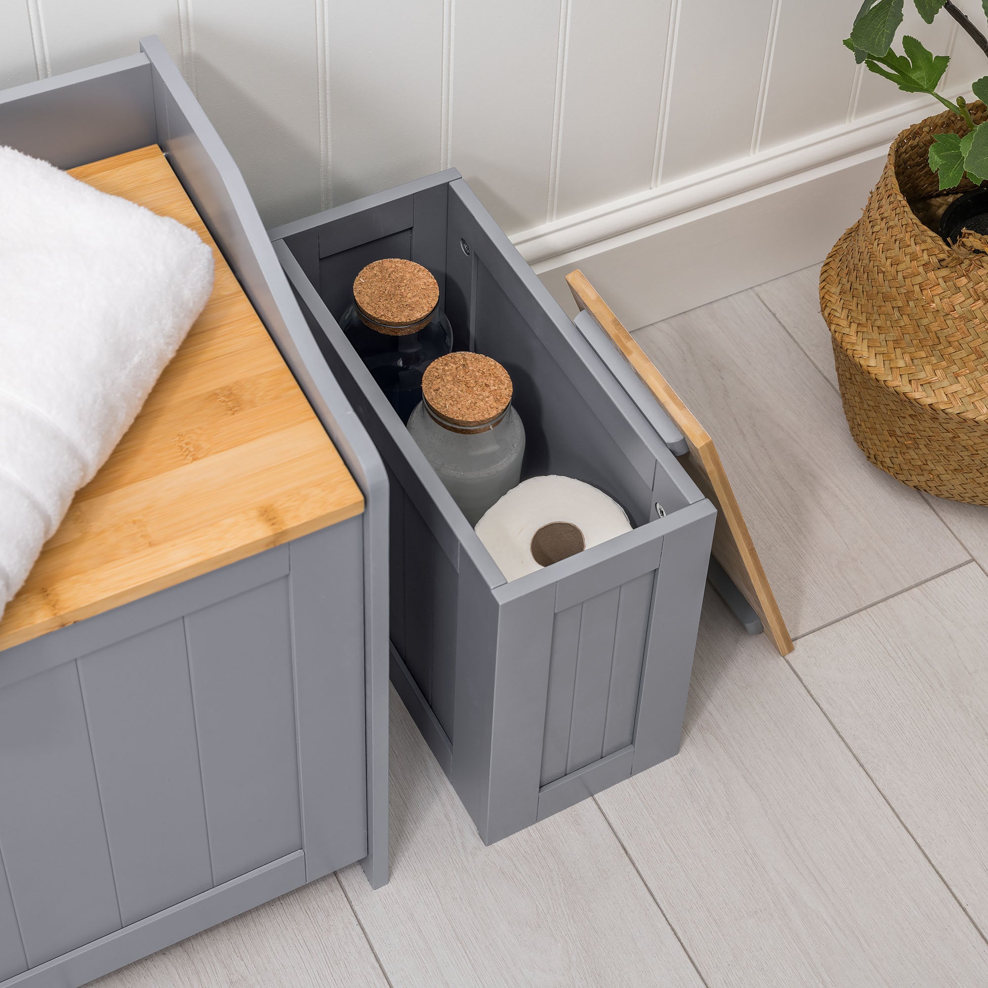 Lustleigh Grey Bathroom Tidy Box