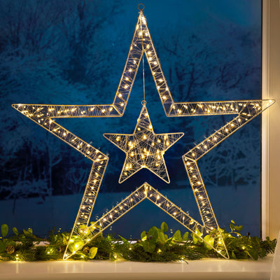 Mains Powered Double Star Light (80cm)