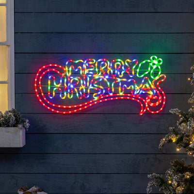 Merry Christmas Rope Light Sign