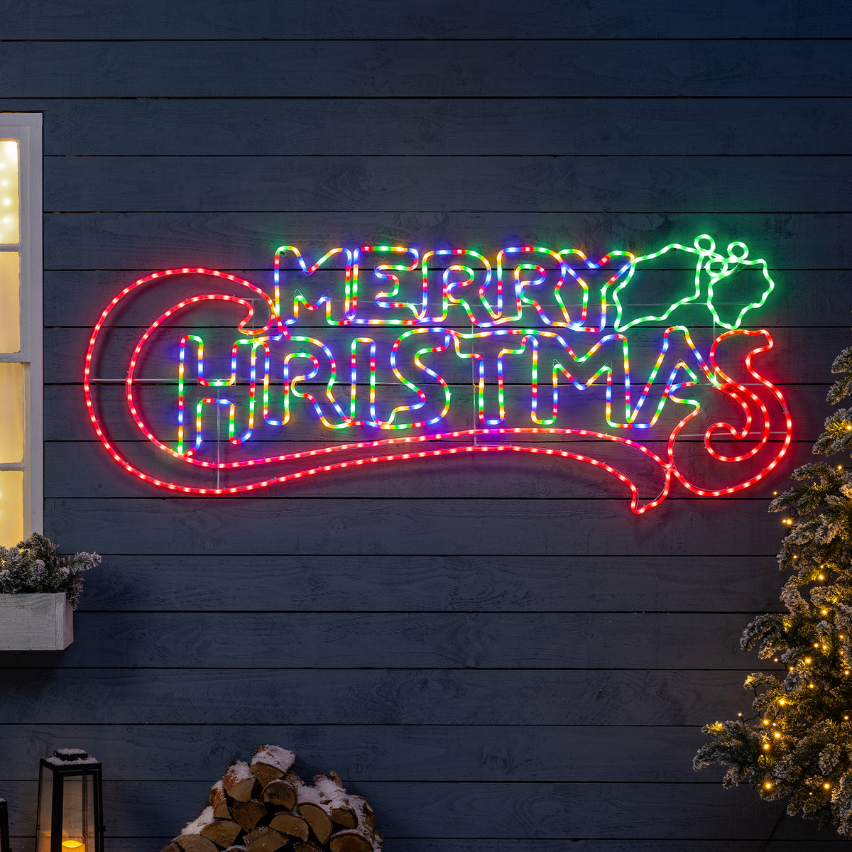 Merry Christmas Rope Light Sign