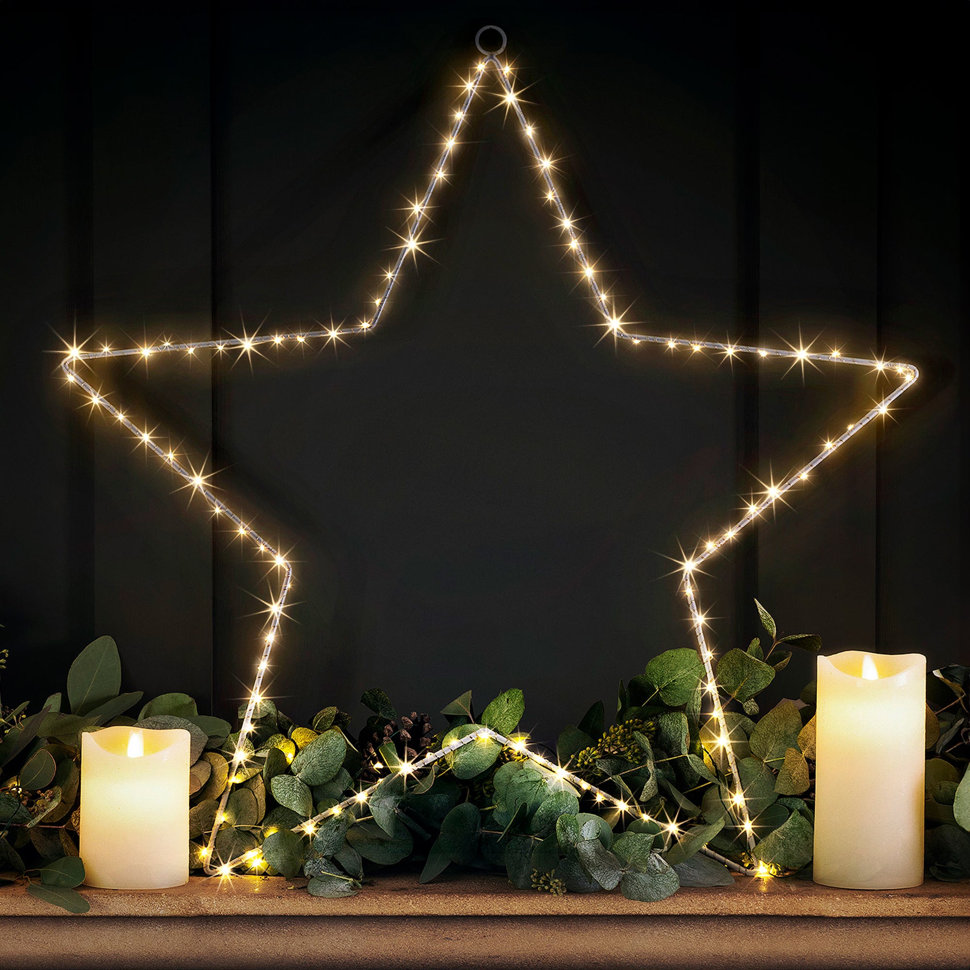 Micro LED Christmas Star Silhouette (60cm)