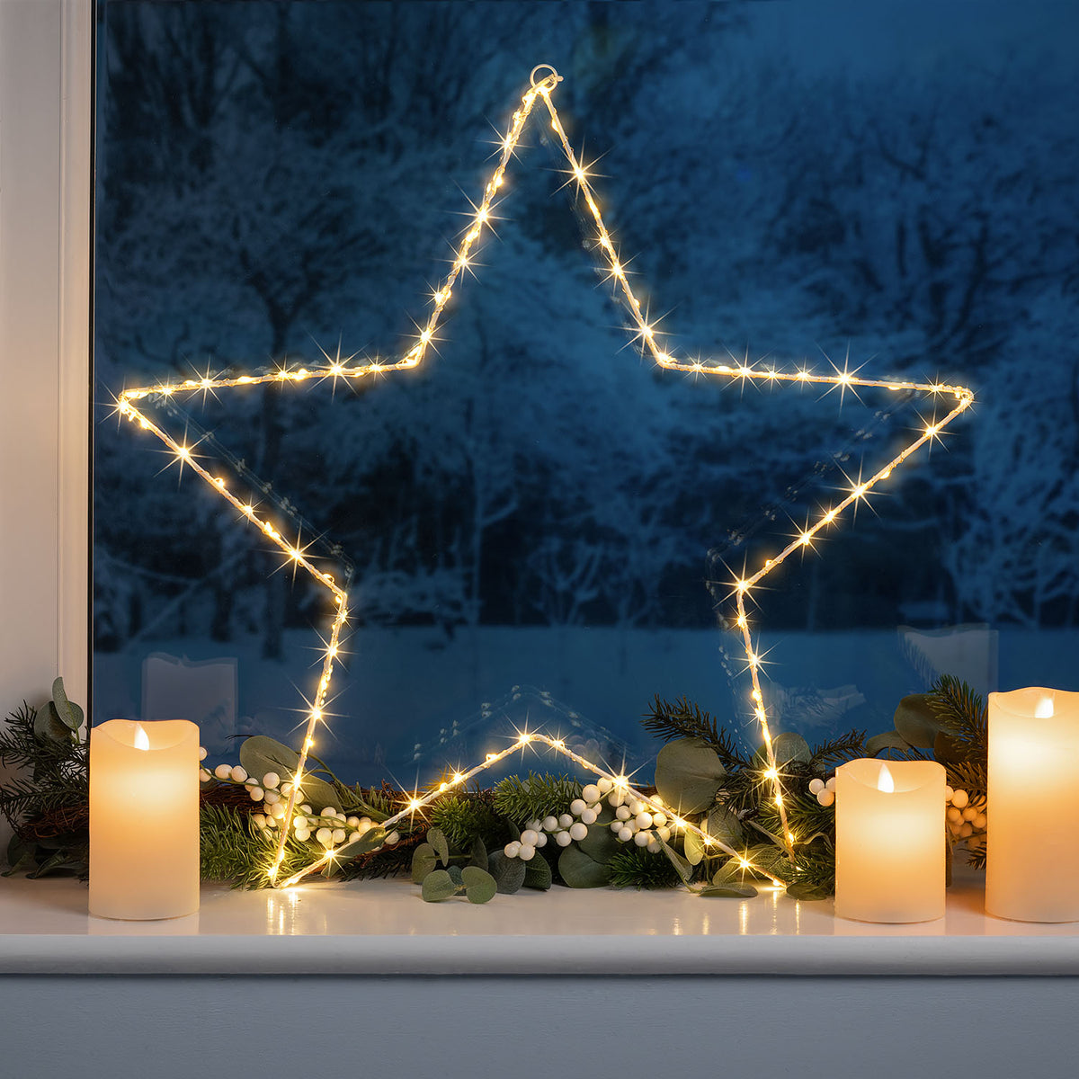 Micro LED Christmas Star Silhouette