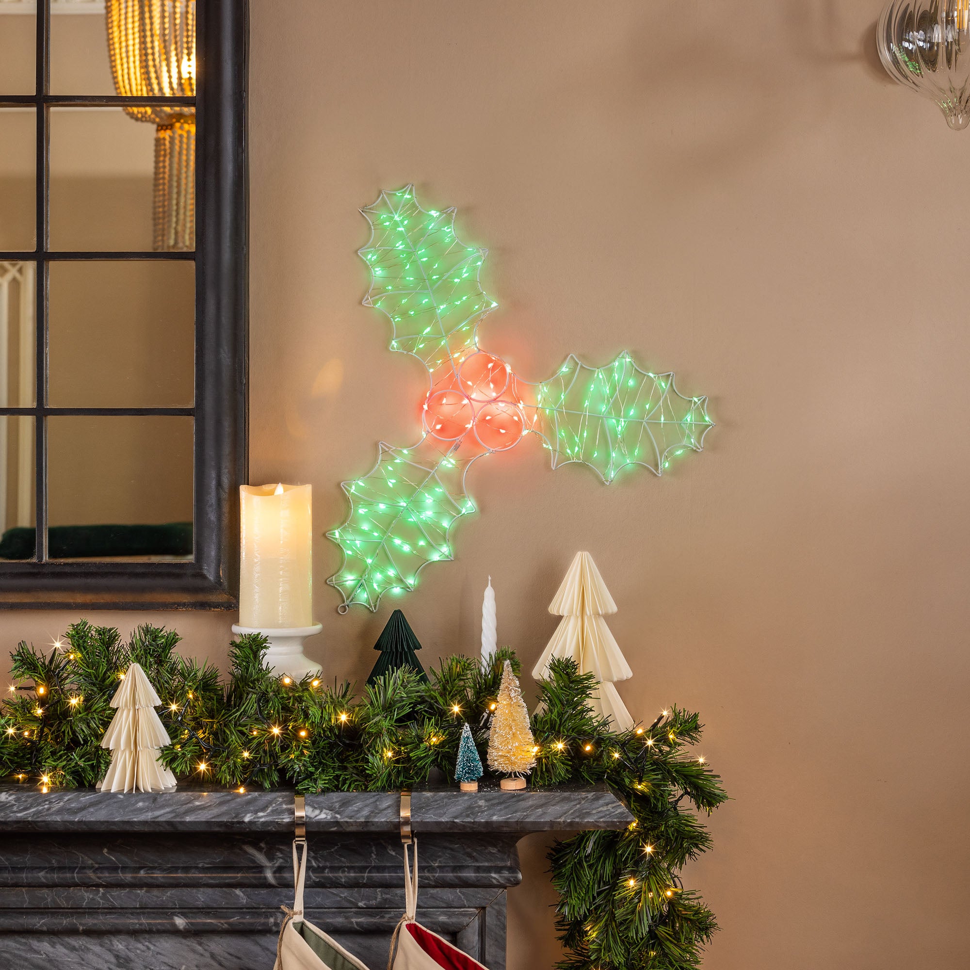 Micro LED Holly Leaf Christmas Light (45cm)