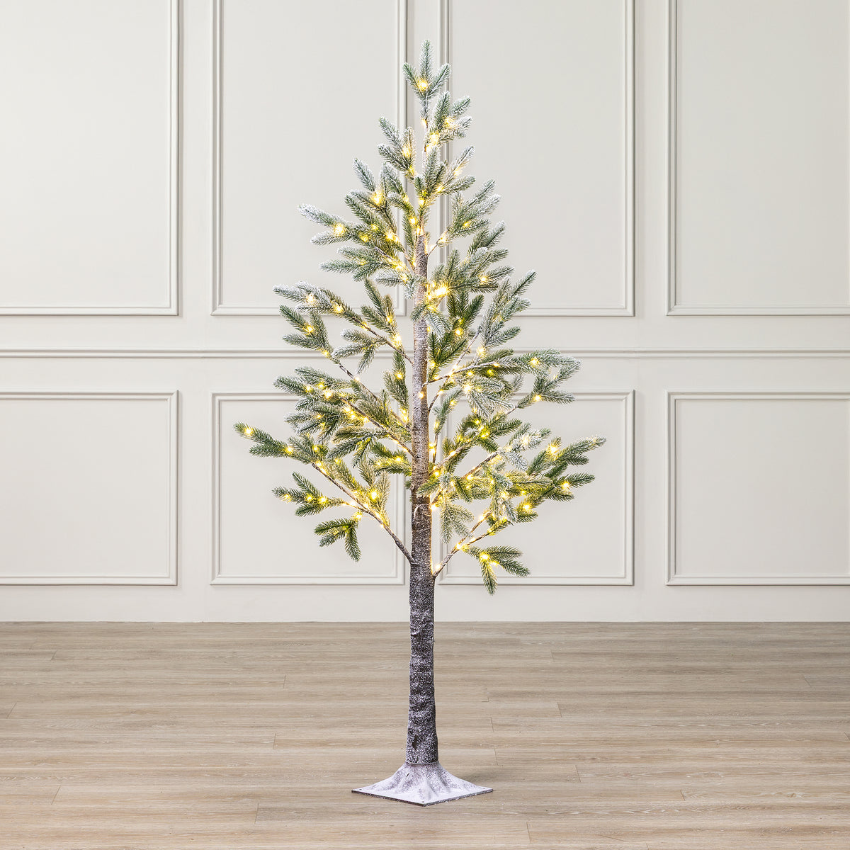 Pre Lit Halden Fir Flocked Christmas Tree