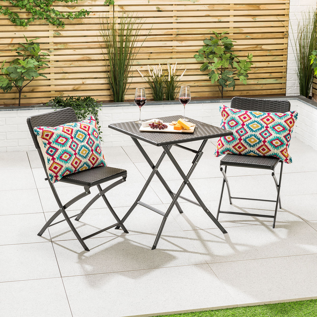 Rattan Effect Bistro Set – 3 Piece