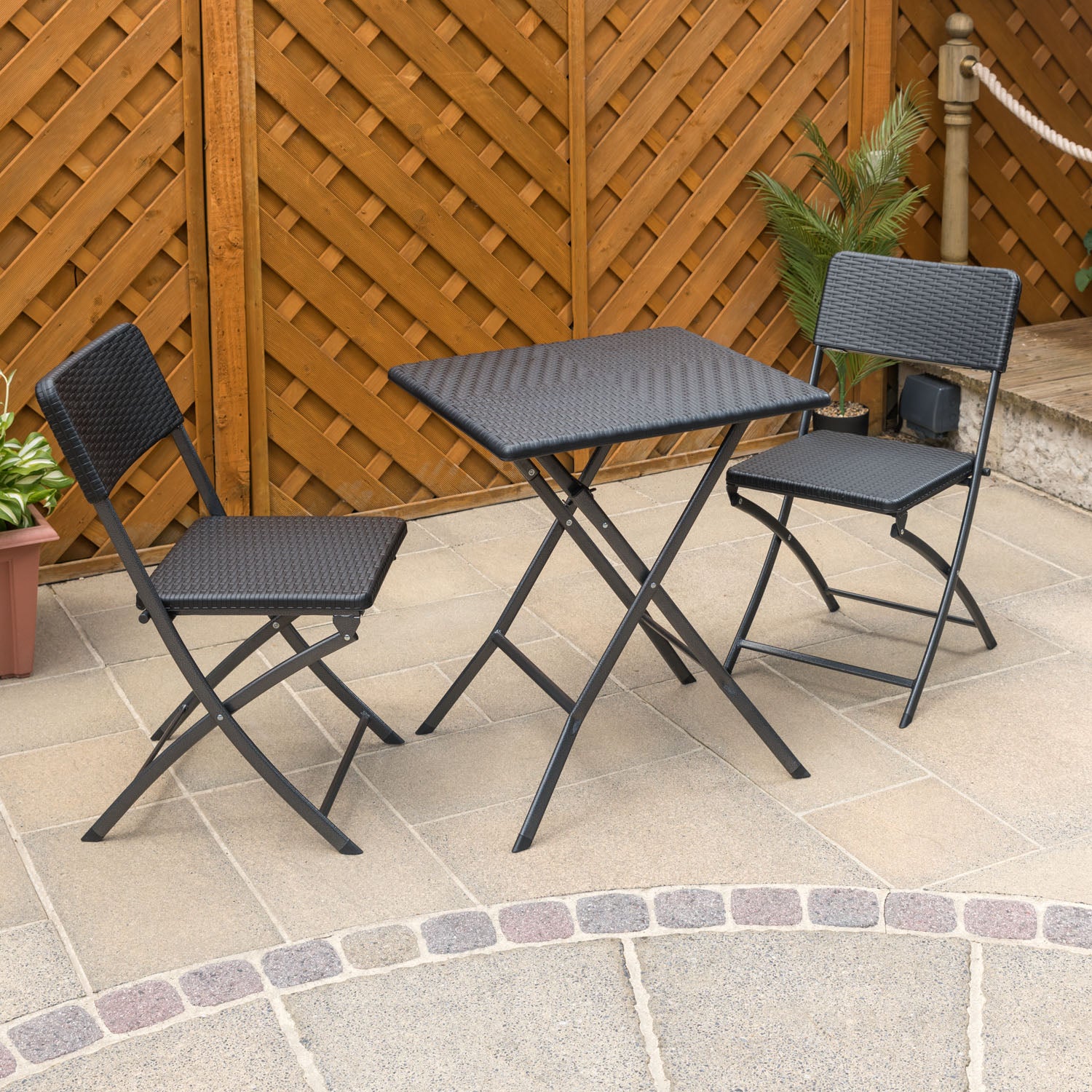 Rattan Effect Garden Chairs (2 Pack)