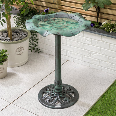 Resin Leaf Bird Bath
