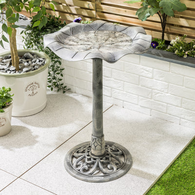 Resin Leaf Bird Bath
