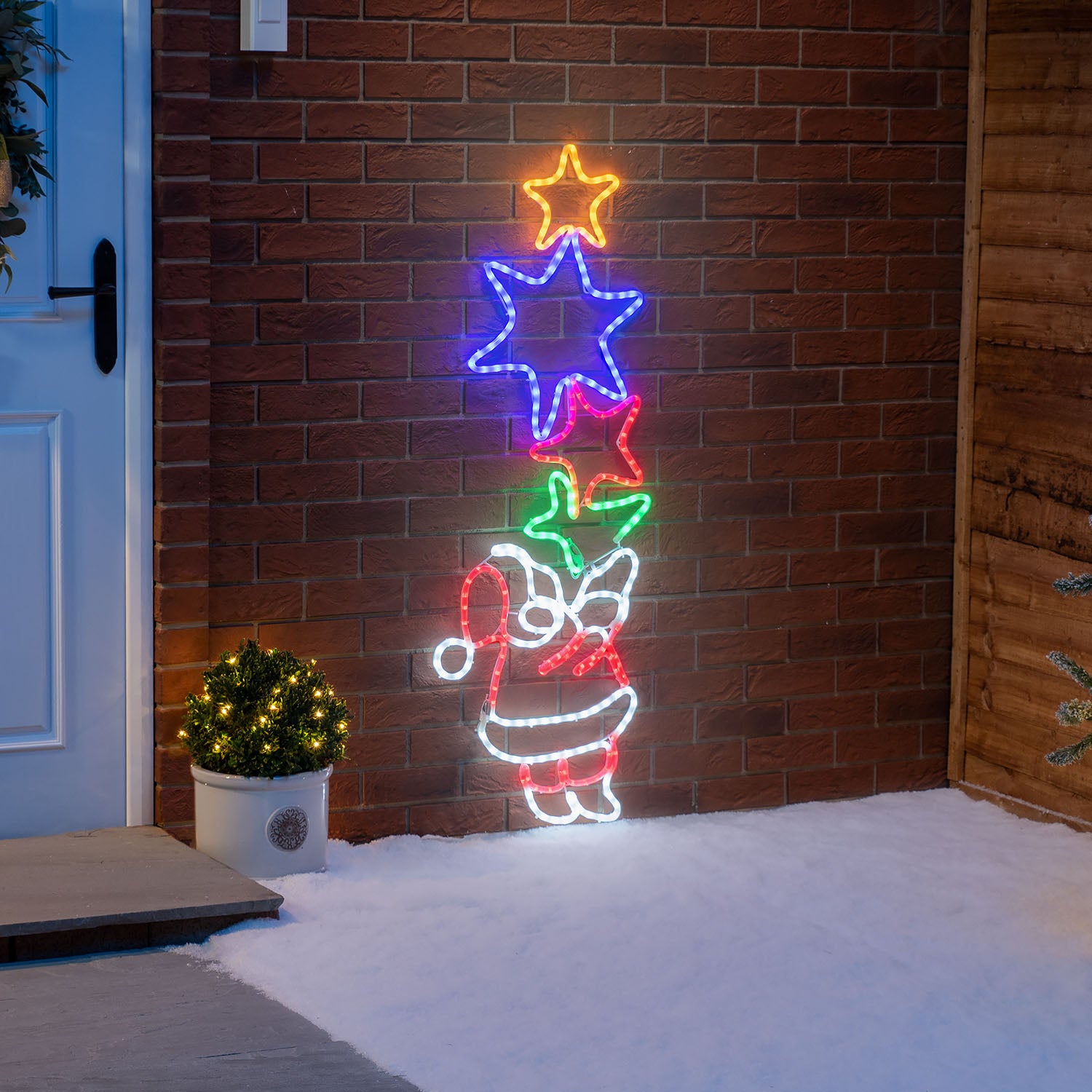 Santa & Star LED Wall Light | 127cm | Christow