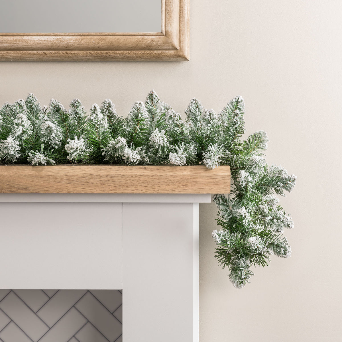 Snow Flocked Christmas Garland
