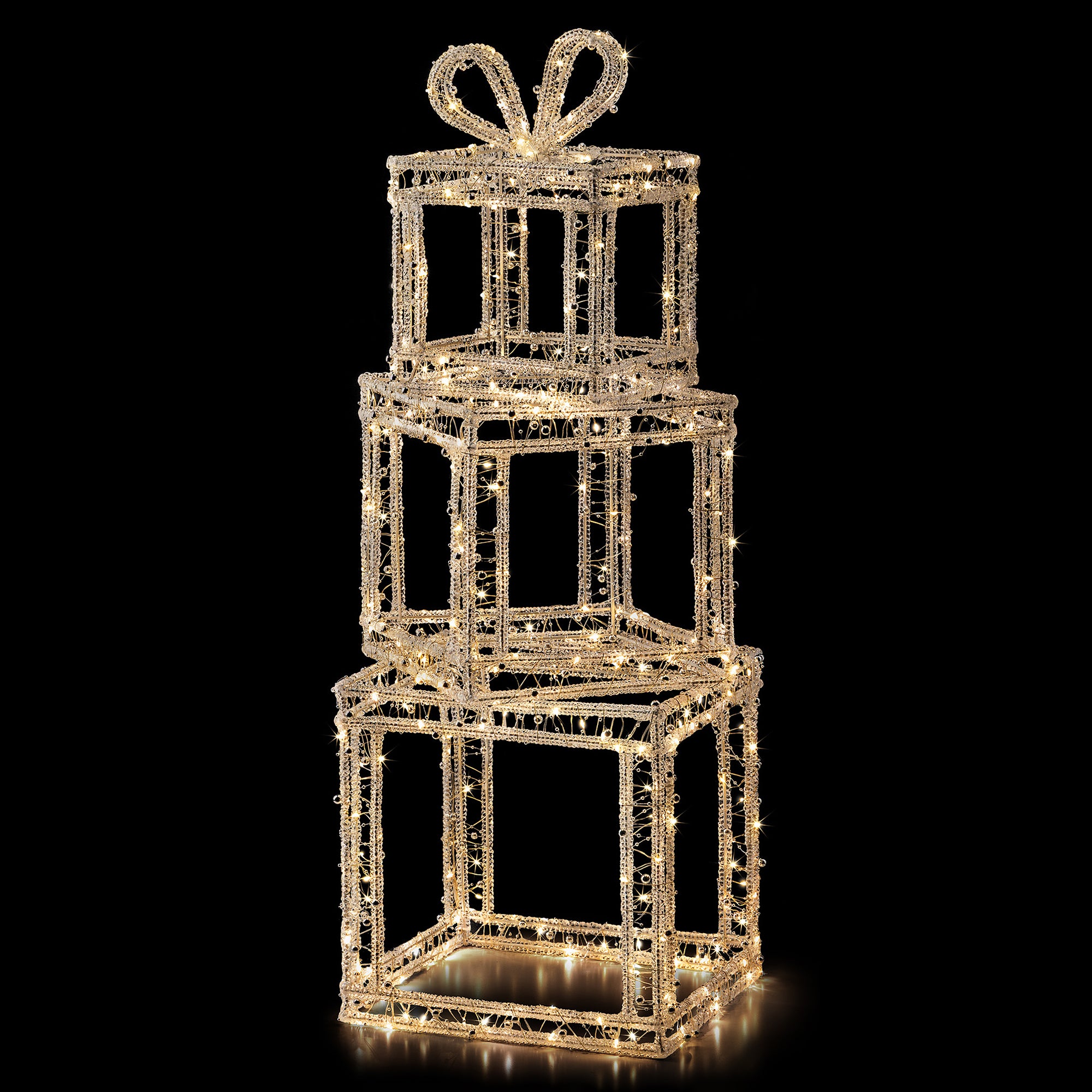 Stacked LED Christmas Present Boxes