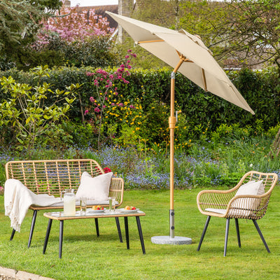 Steel Wood Effect Parasol 2m