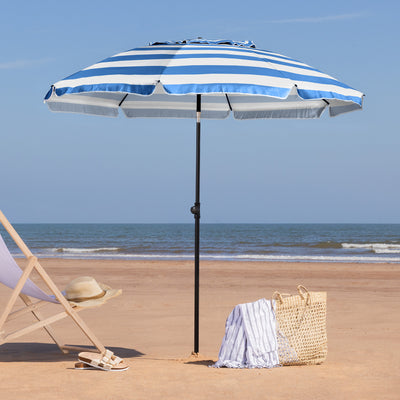 Striped Beach Parasol – 2m