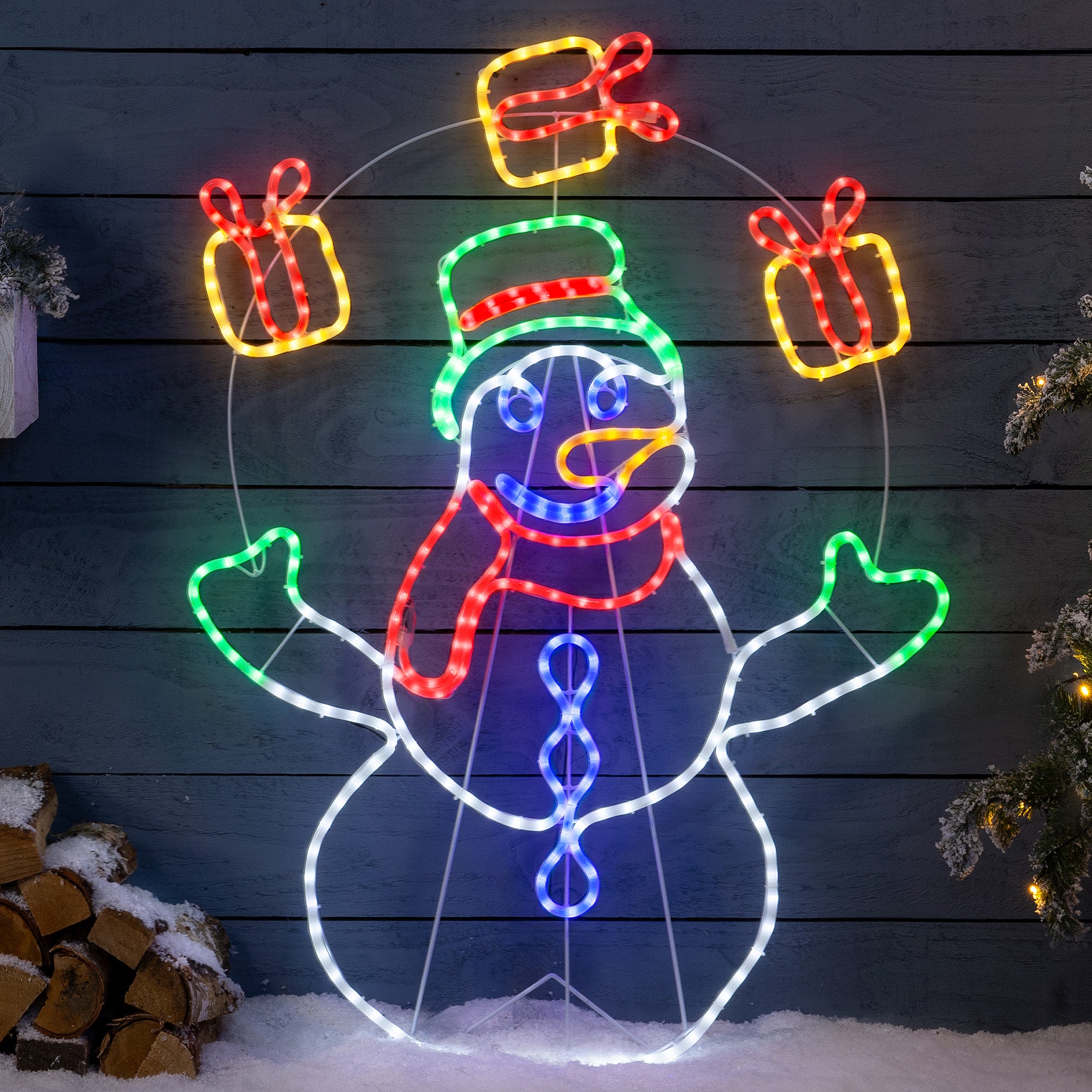 Animated Juggling Snowman Light (98cm)