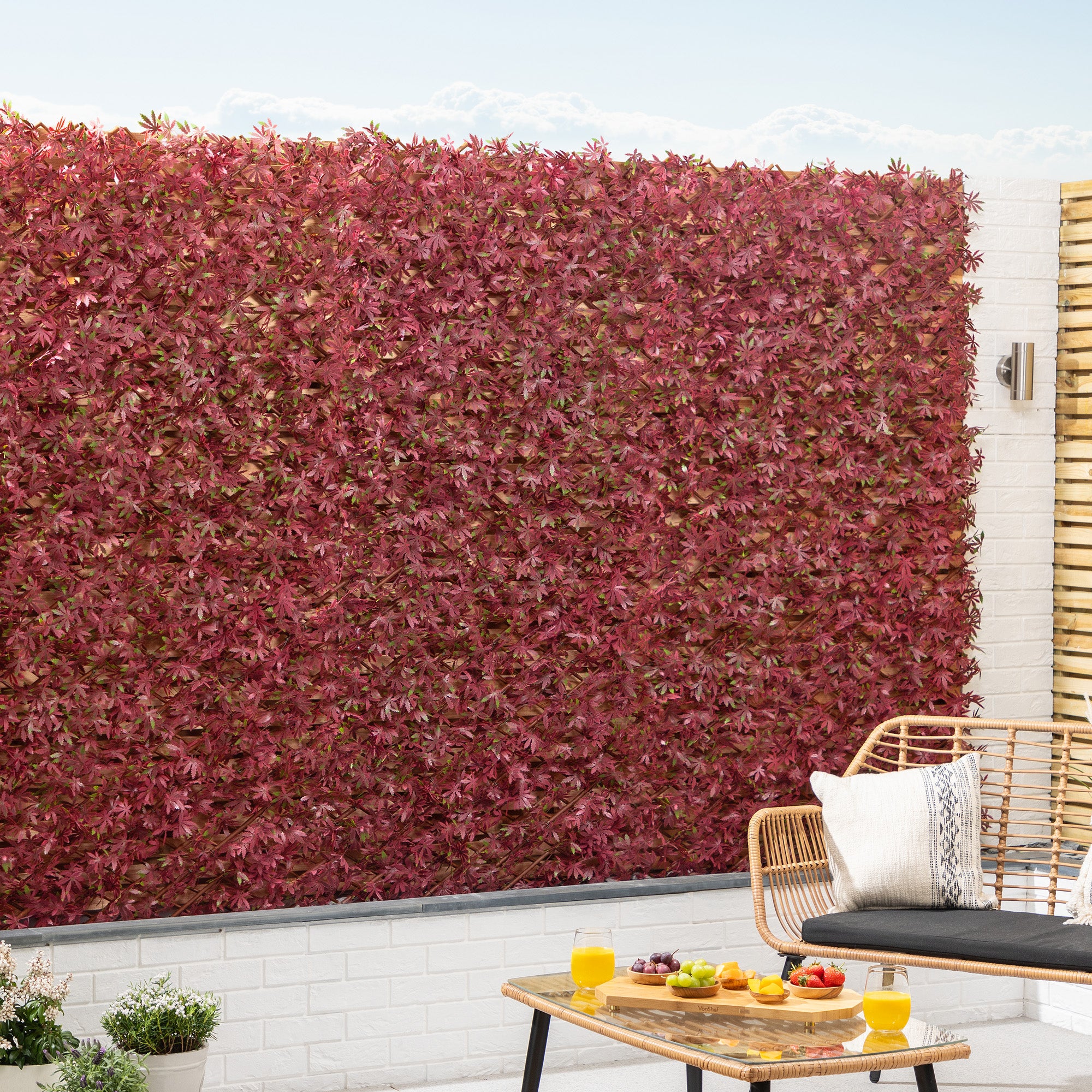 Artificial Red Acer Trellis (1m x 2m)