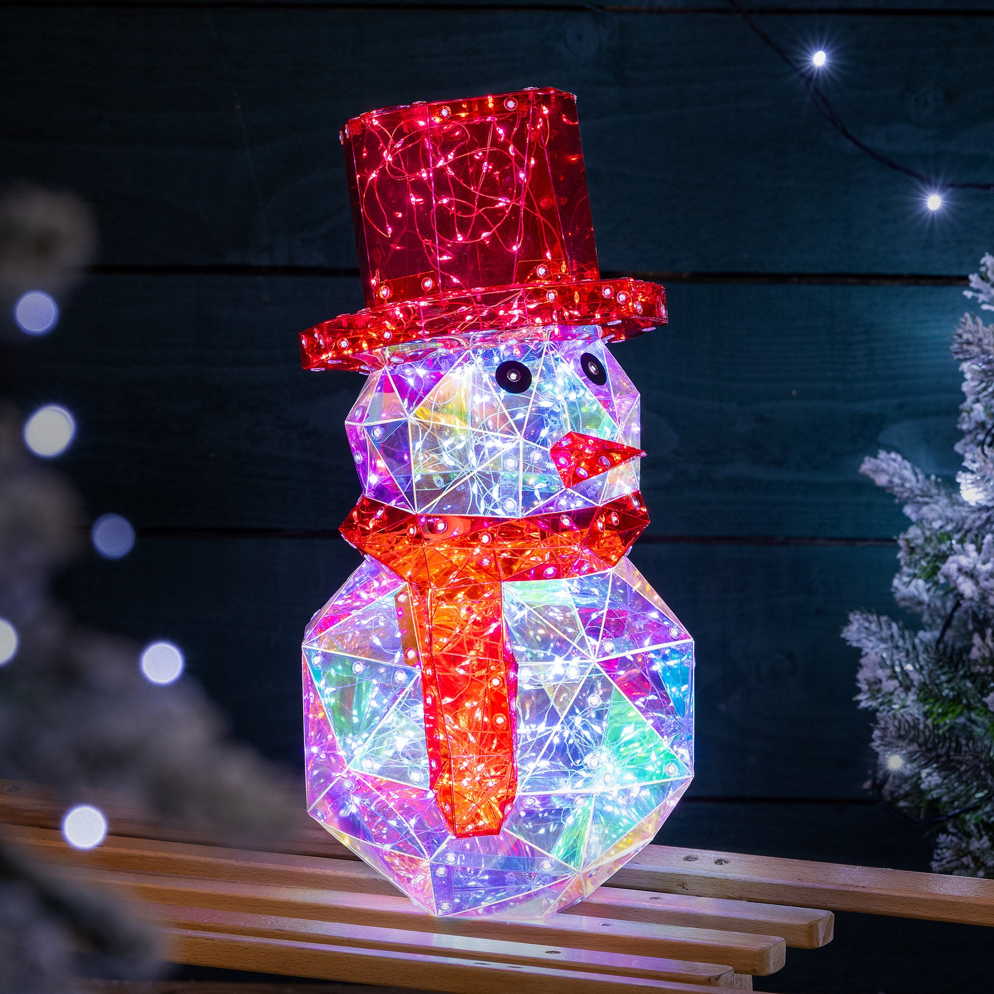 Iridescent Snowman Light (40cm)